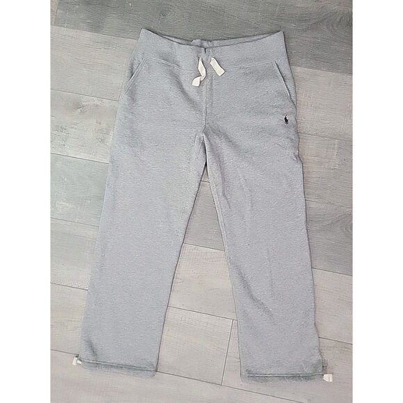 Polo Ralph Lauren Sweatpants Mens Large Gray Fleece Joggers Drawstring Pants - Picture 1 of 7